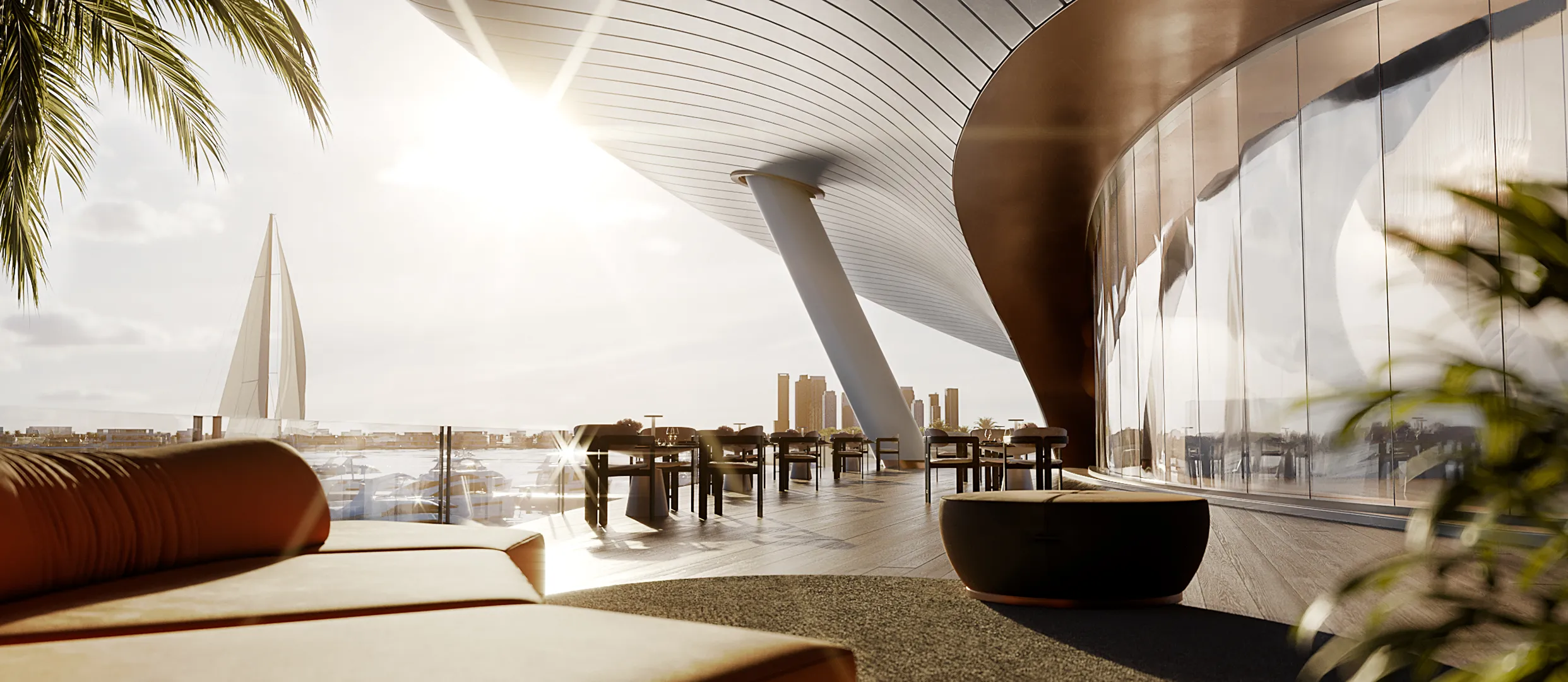 Rendering of the Palm Jebel Ali yacht club